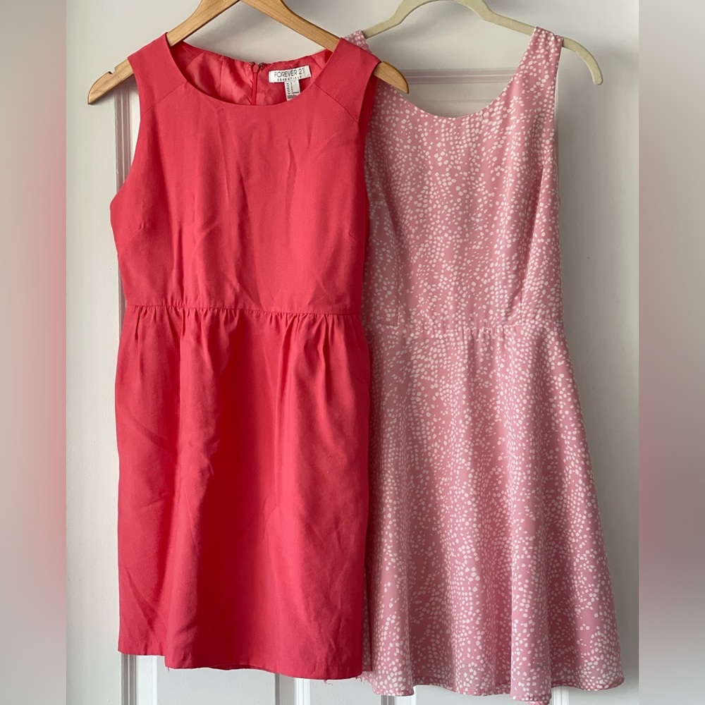 Forever21 Lot of 2 Spring Pink Short A-line Dresses Size Small